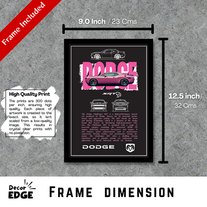 DODGE CHALLENGER SRT - Premium Framed Poster