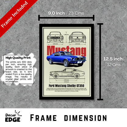 MUSTANG SHELBY GT350 - Premium Framed Poster