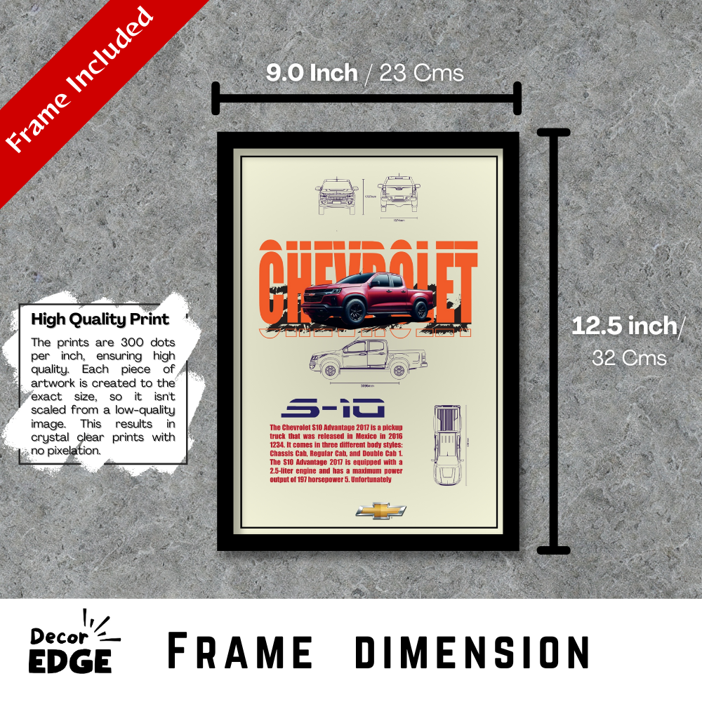CHEVROLET S-10 ADVANTAGE 2017 - Premium Framed Poster