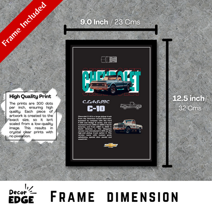 CHEVROLET CLASSIC C-10 - Premium Framed Poster