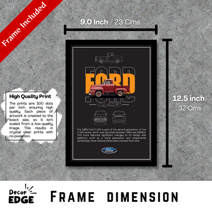 FORD F-100 1956 - Premium Framed Poster