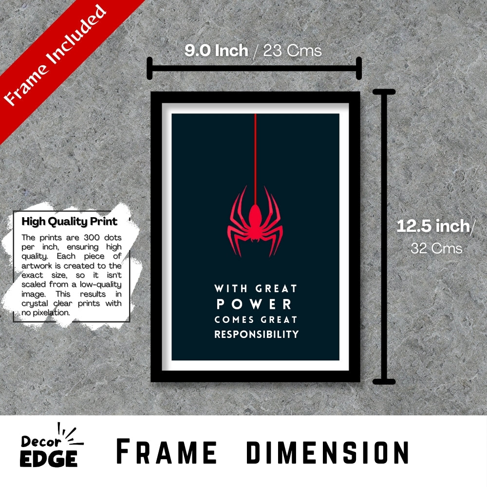 With Great Power Comes Great Responsibility - Minimalist Spider Poster