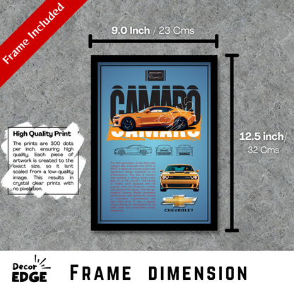 CHEVROLET CAMARO 5TH GEN - Premium Framed Poster