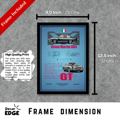 ASTON MARTIN DB4 GT - Premium Framed Poster