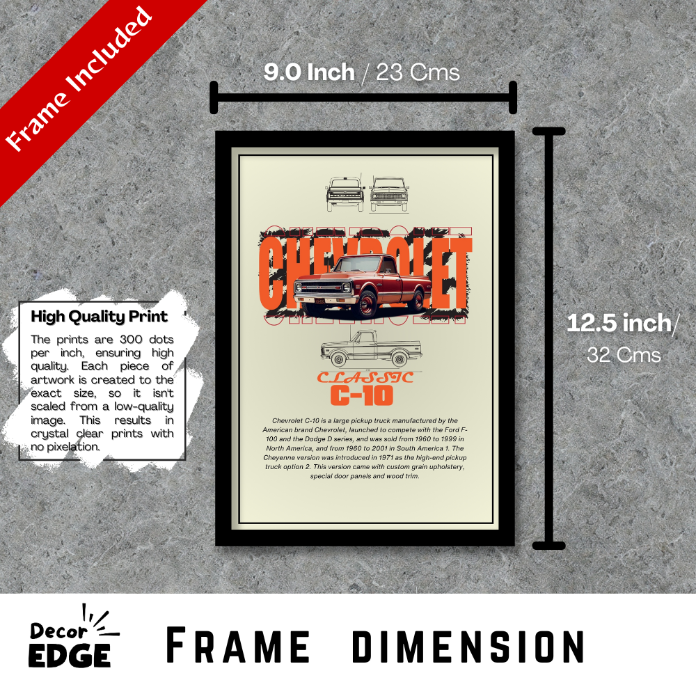 CHEVROLET CLASSIC C-10 - Premium Framed Poster