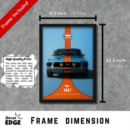 GULF RACINF FORD MUSTANG | C-V3 | CAR POSTER