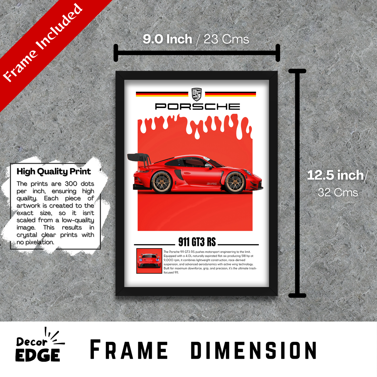 PORSCHE 911 GT3 RS -1 | C-V5 | CAR POSTER