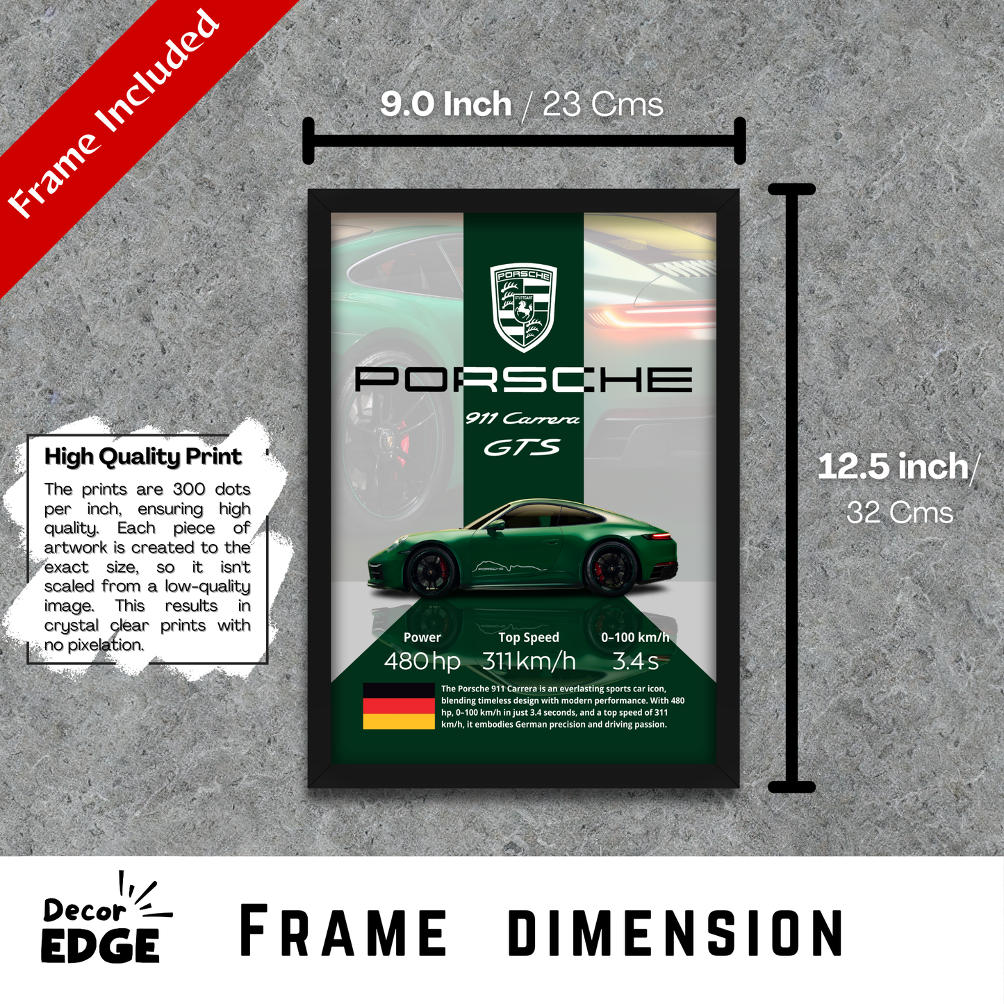 PORSCHE 911 CARRERA GTS | C-V4 | CAR POSTER