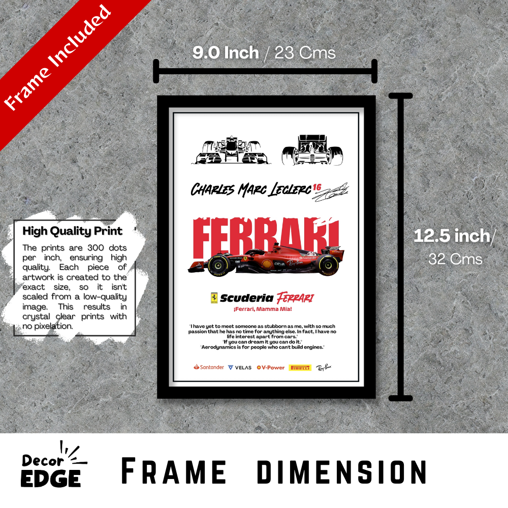 FERRARI CHARLES MARC LECLERC 16 - Premium Framed Poster