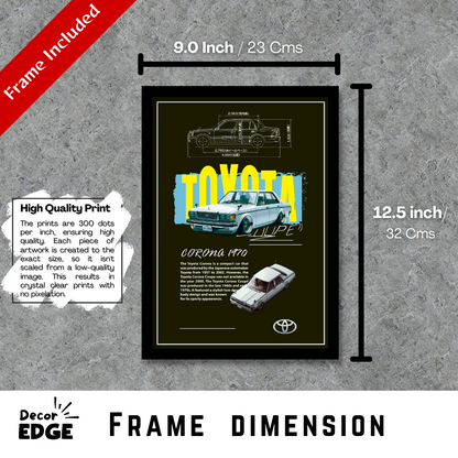 TOYOTA CORONA 1970 - Premium Framed Poster