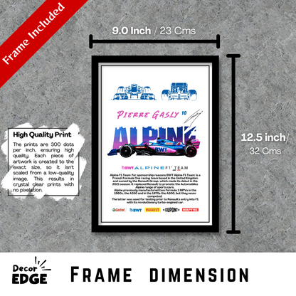 ALPINE PIERRE GASLY 10 - Premium Framed Poster