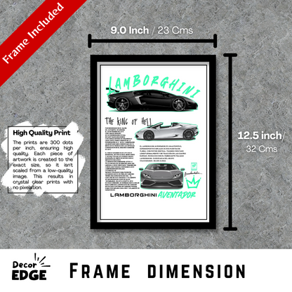 LAMBORGHINI AVENTADOR - Premium Framed Poster