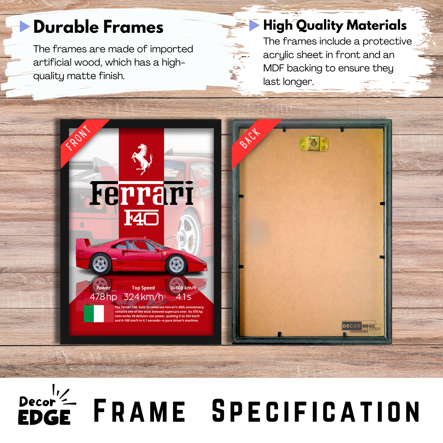 FERRARI F40 | C-V4 | CAR POSTER