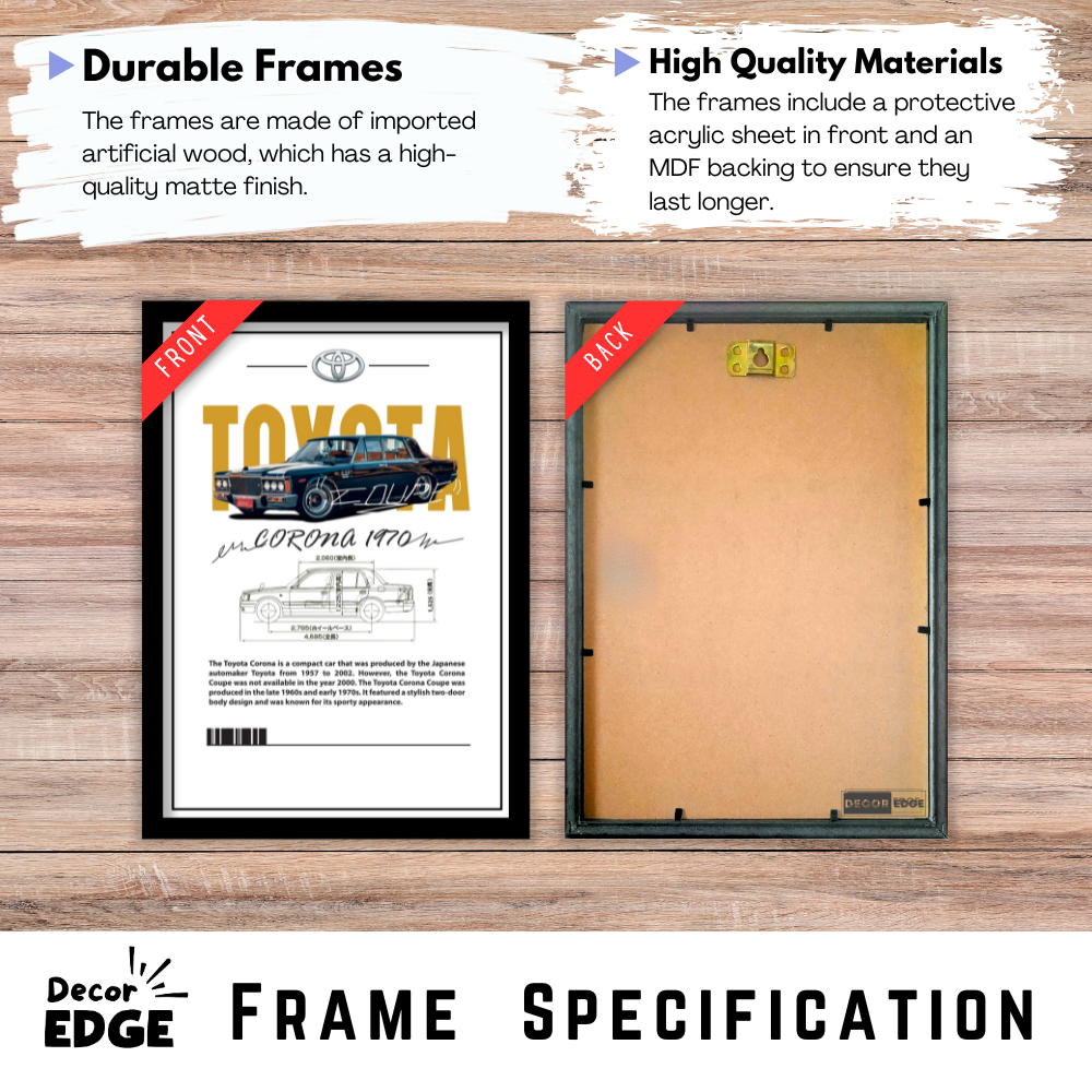 TOYOTA CORONA 1970 - Premium Framed Poster