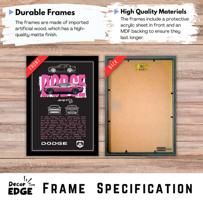 DODGE CHALLENGER SRT - Premium Framed Poster