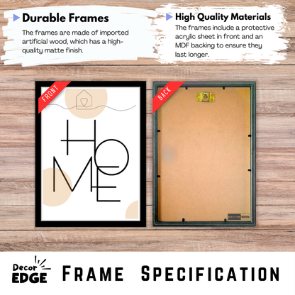 Minimalist "Home" typography wall art-Premium Framed Poster
