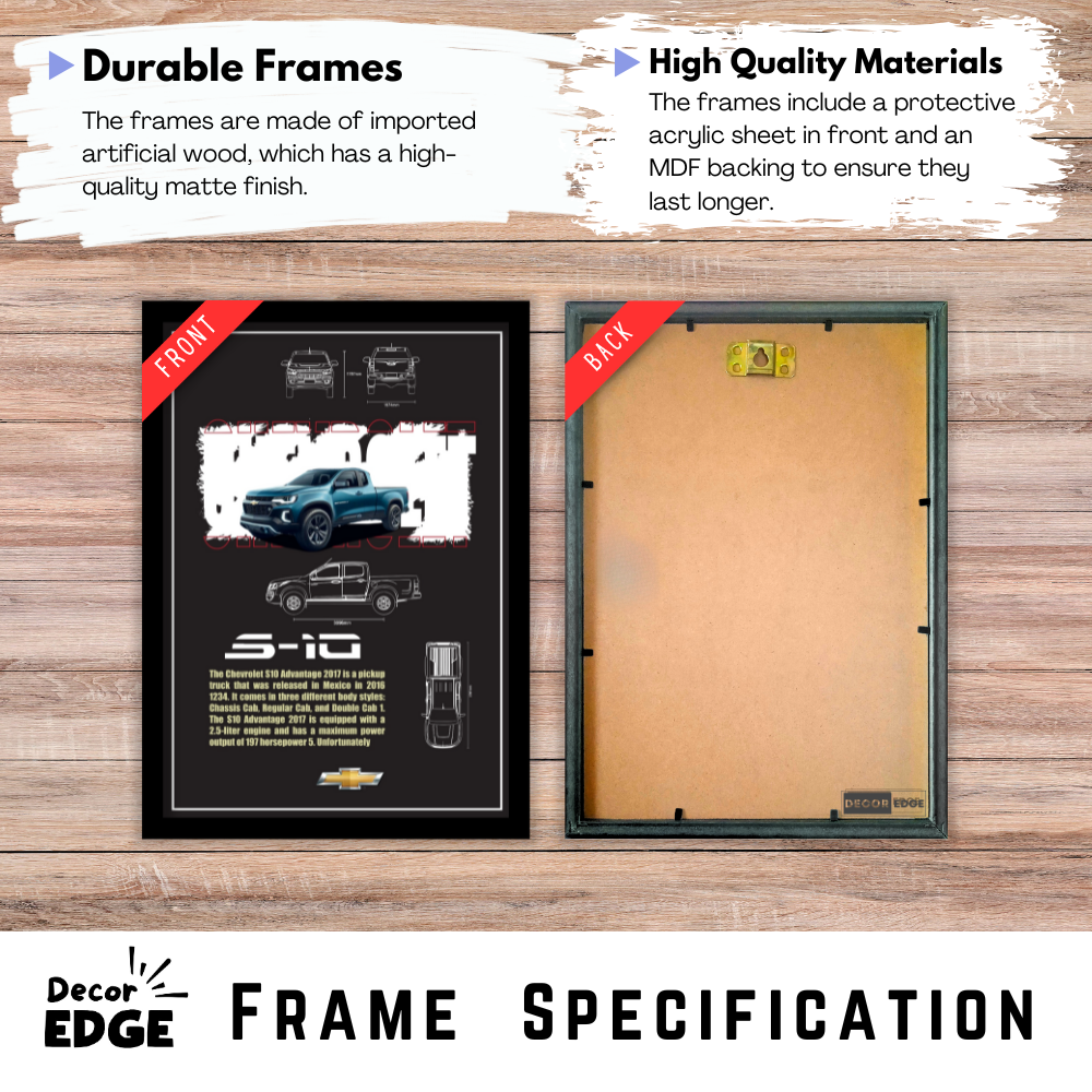 CHEVROLET S-10 ADVANTAGE 2017 - Premium Framed Poster