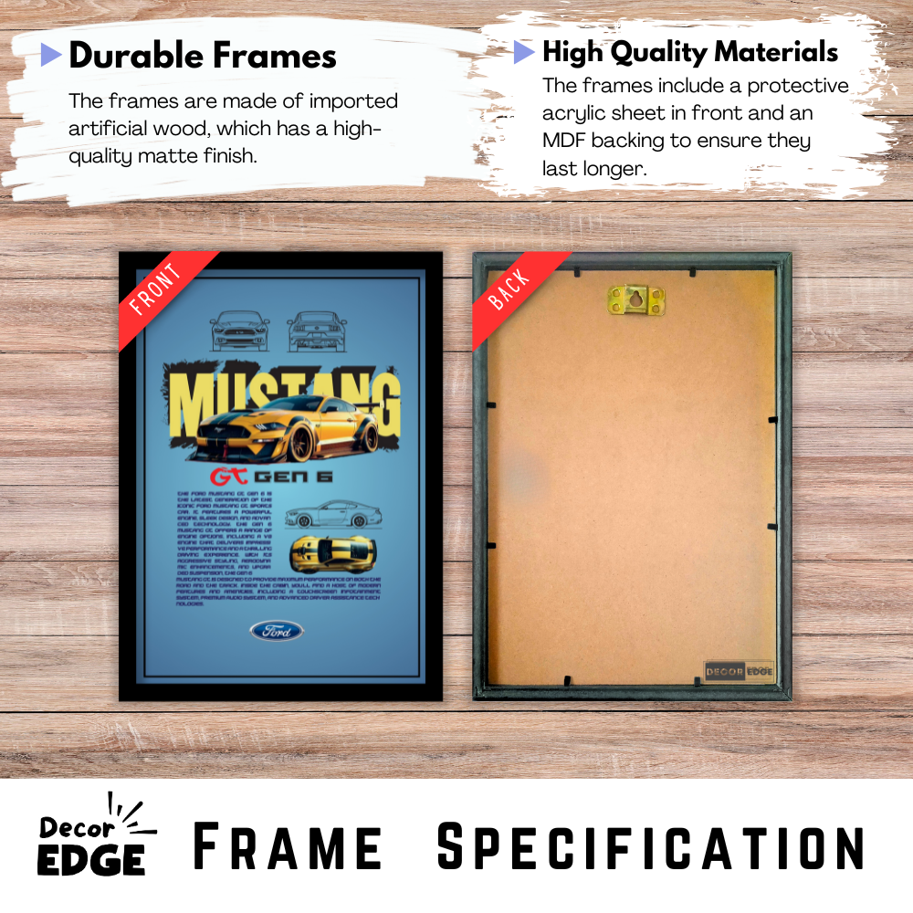 FORD MUSTANG GT GEN 6 - Premium Framed Poster