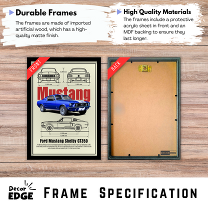 MUSTANG SHELBY GT350 - Premium Framed Poster