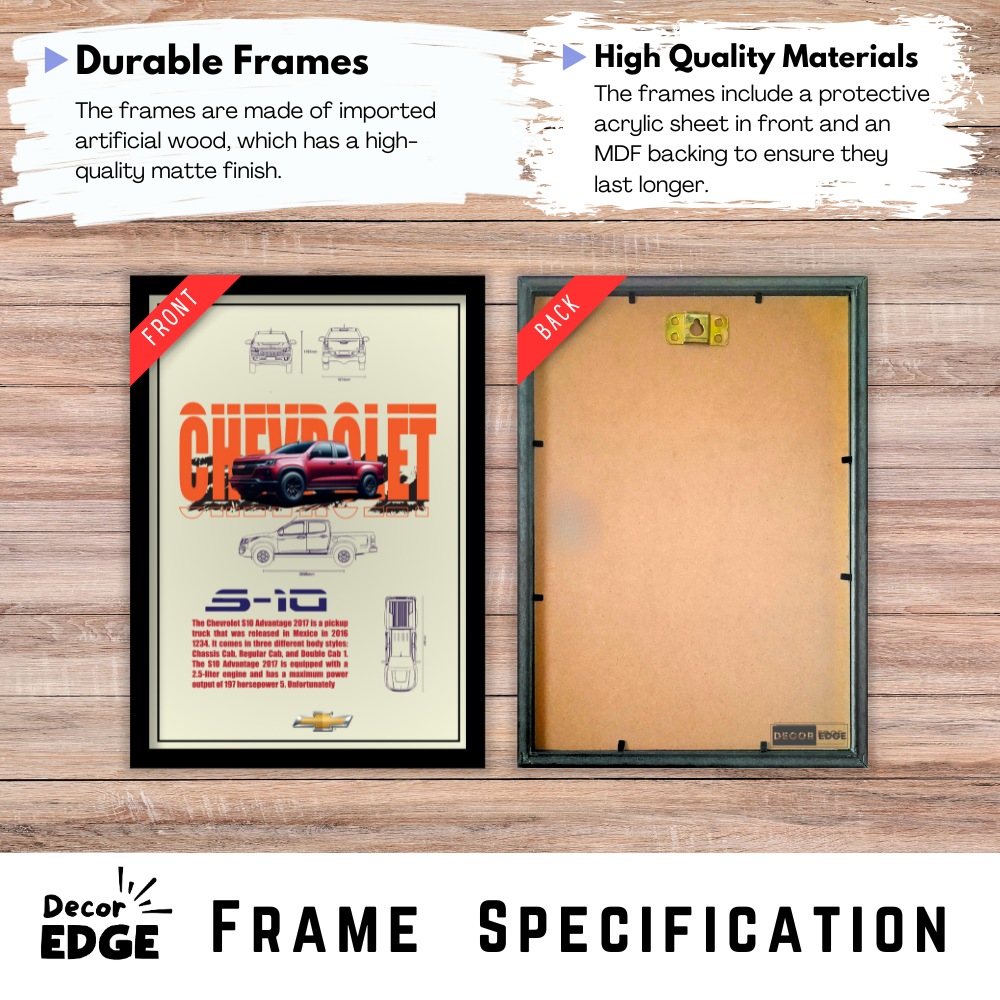 CHEVROLET S-10 ADVANTAGE 2017 - Premium Framed Poster