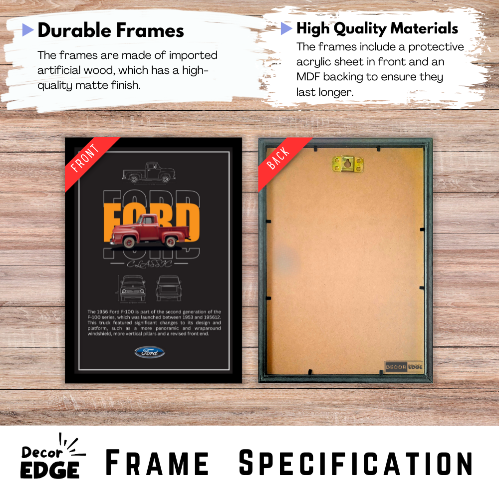 FORD F-100 1956 - Premium Framed Poster
