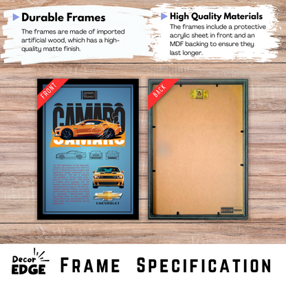 CHEVROLET CAMARO 5TH GEN - Premium Framed Poster