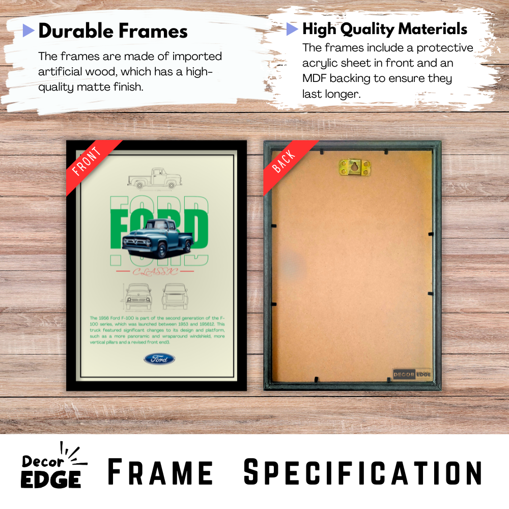 FORD CLASSIC F-100 1956 - Premium Framed Poster