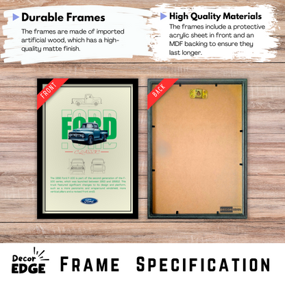 FORD CLASSIC F-100 1956 - Premium Framed Poster