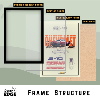 CHEVROLET S-10 ADVANTAGE 2017 - Premium Framed Poster