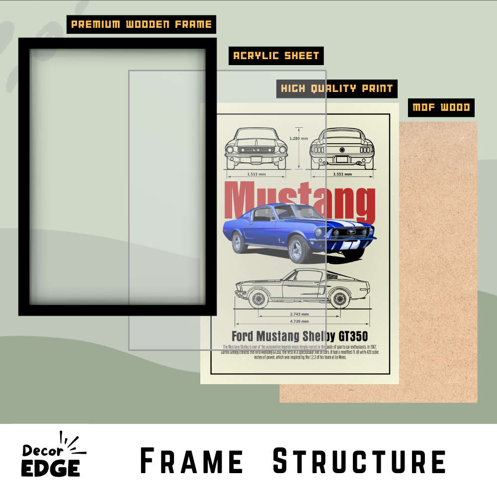MUSTANG SHELBY GT350 - Premium Framed Poster