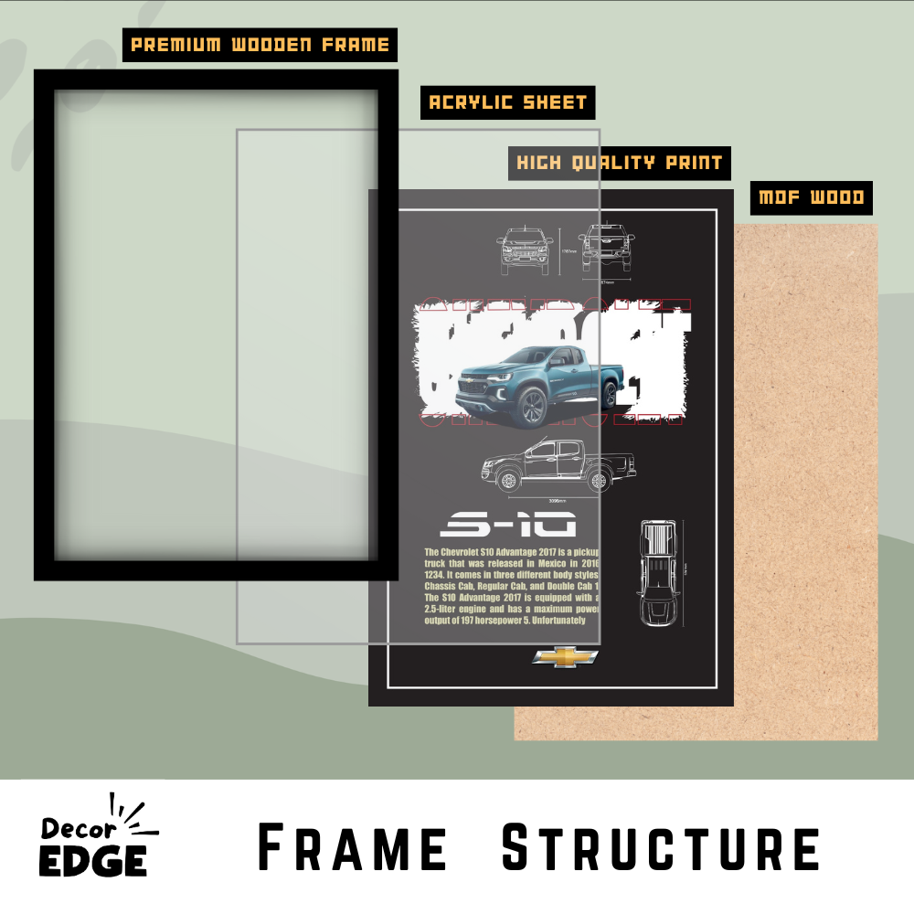 CHEVROLET S-10 ADVANTAGE 2017 - Premium Framed Poster
