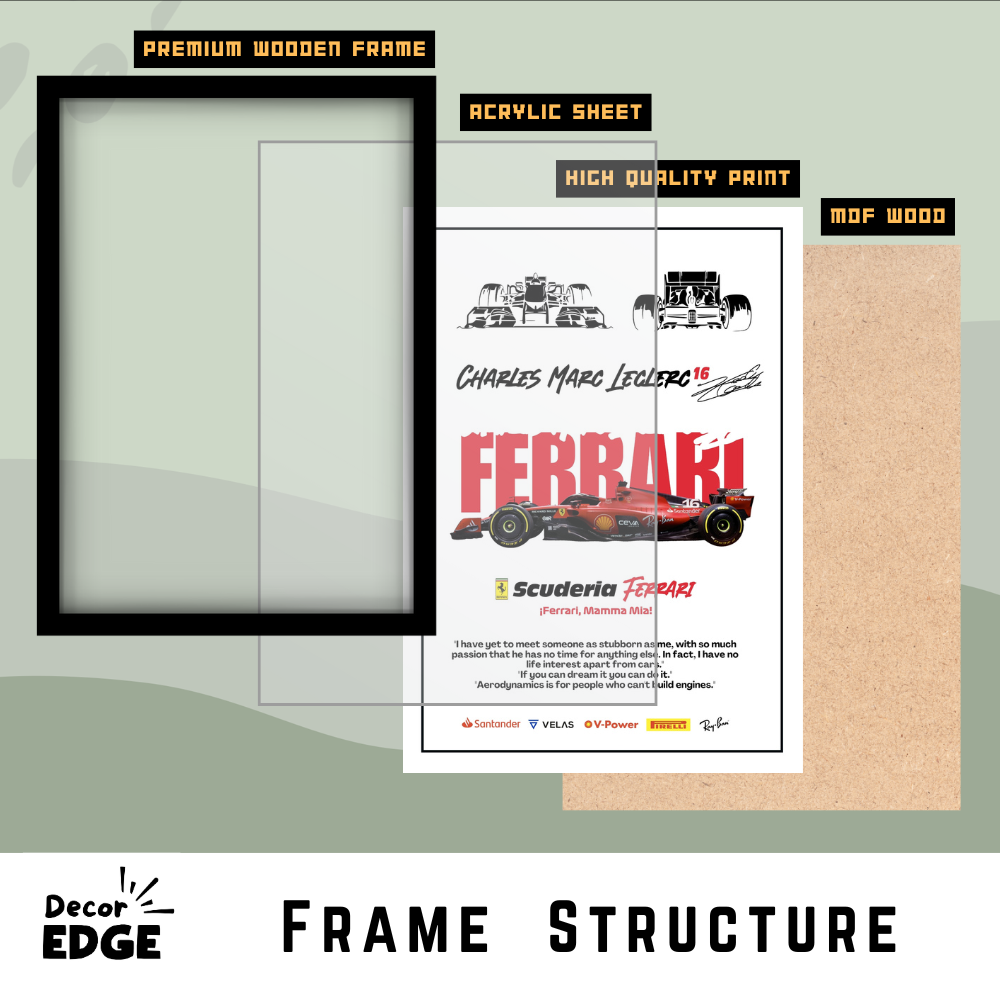 FERRARI CHARLES MARC LECLERC 16 - Premium Framed Poster