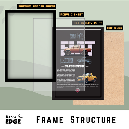 FIAT CLASSIC 1980 - Premium Framed Poster