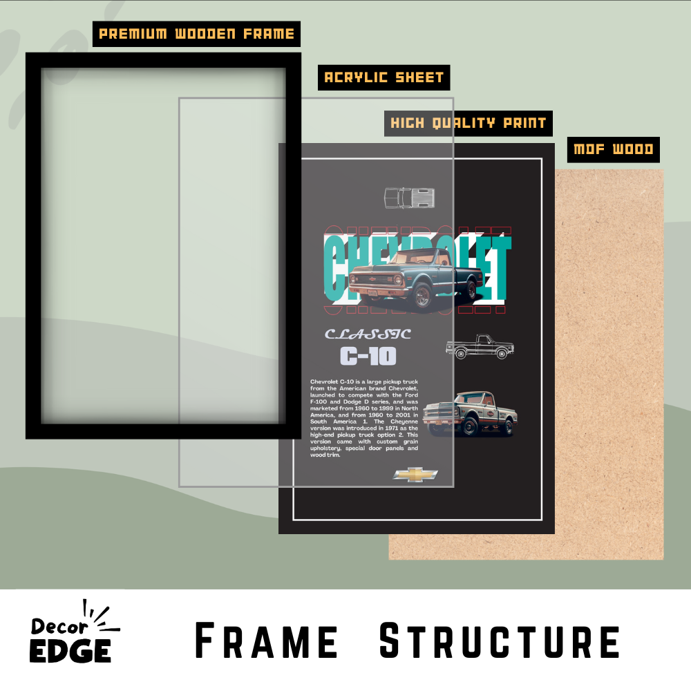 CHEVROLET CLASSIC C-10 - Premium Framed Poster